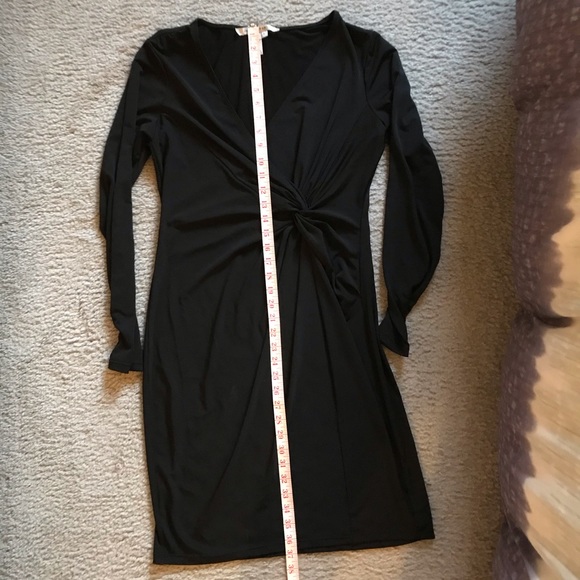 MAX STUDIO long-sleeve black twist-front dress (L) - Picture 5 of 8